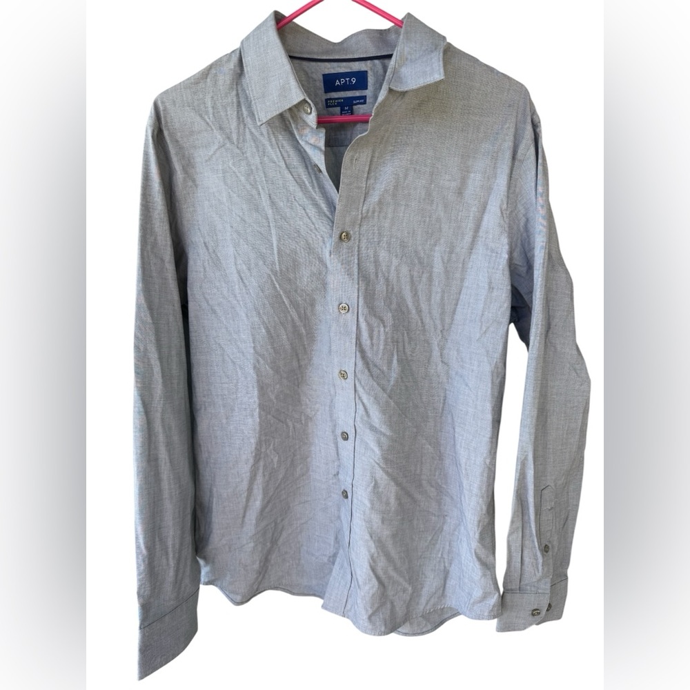 Apt. 9 Light Gray Casual Button Down Shirt